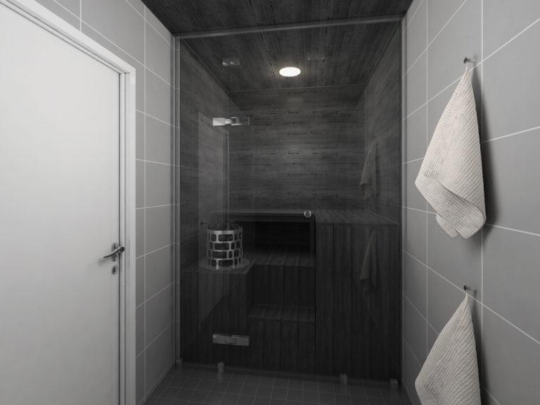 Premium-sauna, musta kuusi